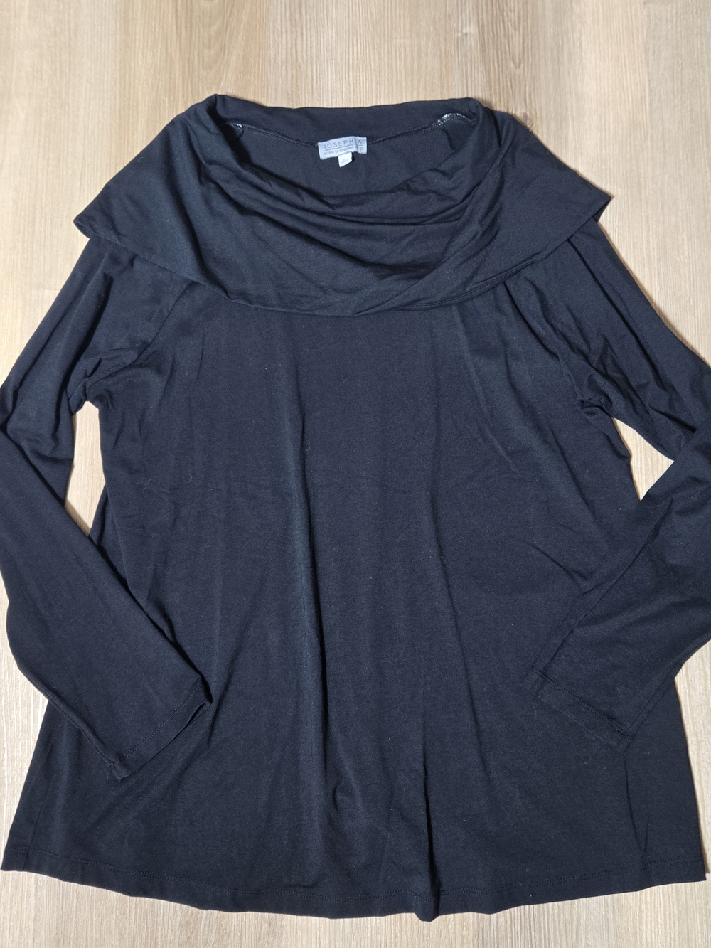 Joseph A Black Long Sleeve Draped Neck Tunic